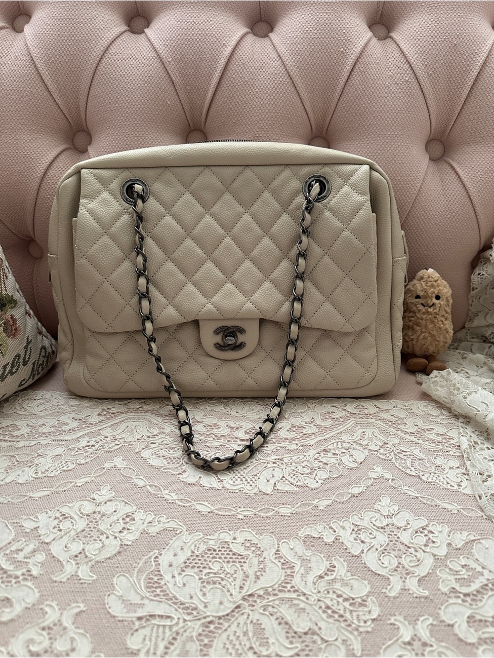 Authentic Chanel Chain-Handle Shoulder Bag